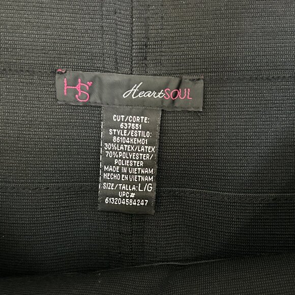 Heartsoul super short  black stretch skirt  30% latex 70%   polyester   Size L - Picture 6 of 7